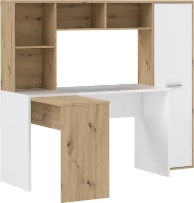 Produktbild von Schreibtisch Computertisch Bürotisch Arbeitstisch Tisch Büromöbel "Eilat II" Artisan Eiche / Weiß