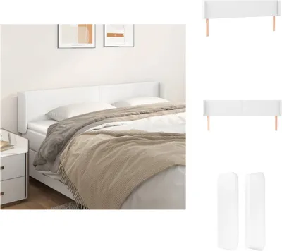 Produktbild von vidaXL Kopfteil mit Ohren Weiß 183x16x78/88 cm Kunstleder -  Kopf- & Fußenden