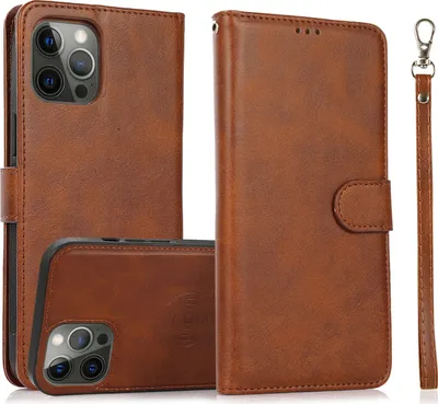 Produktbild von Mobigear Wallet iPhone 16 Pro Max Hülle Abnehmbare 2in1 Klapphülle Geldbörse - Braun