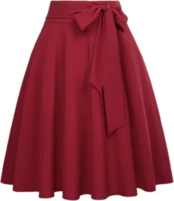 Obrázok produktu pre Dámska sukňa, vintage štýl, elegantná, retro, vínová farba, veľkosť XS
