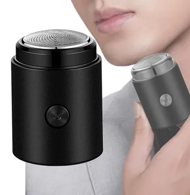 Immagine prodotto di Mini rasoio elettrico da uomo, ricaricabile tramite USB, con 3 lame rotanti