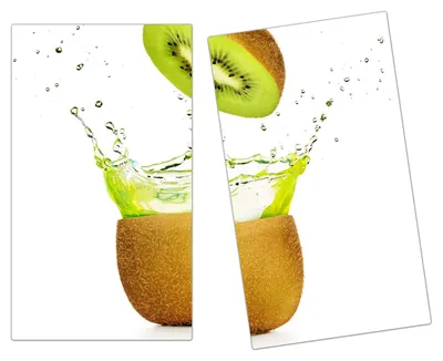 Produktbild von Spritzschutz Herdabdeckplatte Schneidebrett aus Glas Kiwispritzer 2-Teilig (60x52cm)
