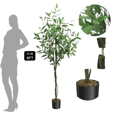 Image de Faux eucalyptus, feuilles en soie réalistes, décoration d'intérieur et d'extérieur, 180 cm