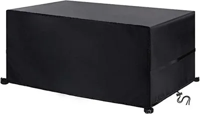 Zdjęcie produktu dla Wodoodporny pokrowiec na stół ogrodowy, 125 x 63 x 74 cm, czarny