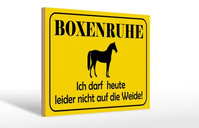 Produktbild von Holzschild Boxenruhe nicht auf die Weide Pferd, 30x20 cm, Holzschilder Bauernhof Landwirt Tiere