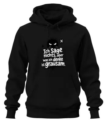 Produktbild von Ich sage nichts aber was ich denke Statement Sarkasmus Hoodie Kapuzenpullover, Schwarz, XXL