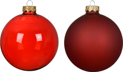 Produktbild von Weihnachtskugeln Glas 10cm 3er Set - Weihnachtsrot transparent
