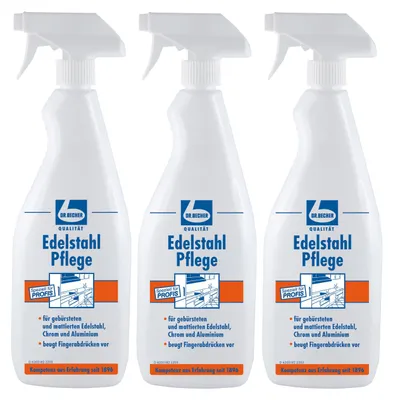 Produktbild von Dr. Becher Edelstahl Pflege 1L für gebürstetem & mattiertem Edelstahl (3er Pack)