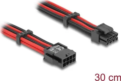 Produktbild von DELOCK Mainboard Powerkabel 8 Pin St. zu 4+4 Pin Bu. 30cm