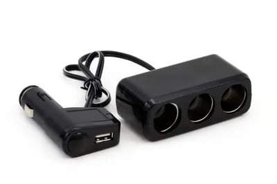 Zdjęcie produktu dla Przedłużacz Przedłużka Gniazda Zapalniczki 12/24V 3 Gniazda + Usb 1A
