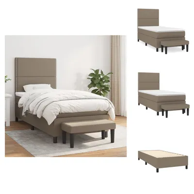 Produktbild von vidaXL Boxspringbett mit Matratze Taupe 100x200 cm Stoff -  Betten & Bettgestelle