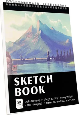 Image de Carnet de croquis A4, 21 × 29,7 cm, grammage 100 g/m², 50 feuilles / 100 pages