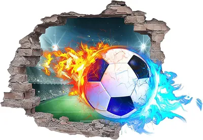 Obrázok produktu pre Samolepiaca 3D nálepka s motívom futbalu, vhodná do detskej izby, dekorácia na stenu