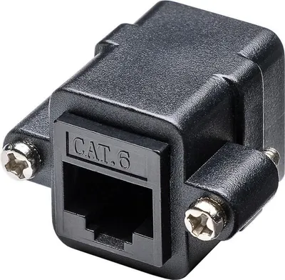 Produktbild von Goobay 81365 Złącze modułowe RJ45 z kołnierzem montażowym, CAT 6, CAT 6, czarne - 2x gniazdo RJ45 (8P8C)