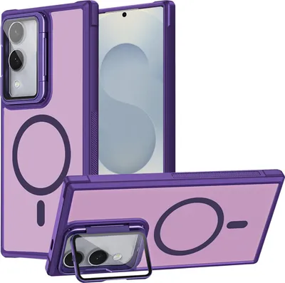 Obrázok produktu pre Ochranný kryt pre puzdro Samsung Galaxy S25 Edge, kovový krúžok na bezdrôtové nabíjanie sklopný ochranný stojan na fotoaparát
