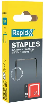 Produktbild von Rapid Feindrahtklammern Typ 53 10 mm 1.080 Stück