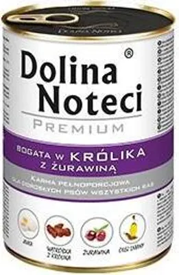 Produktbild von DOLINA NOTECI Premium Reich an Kaninchen und Cranberry - Nassfutter für Hunde - 400 g