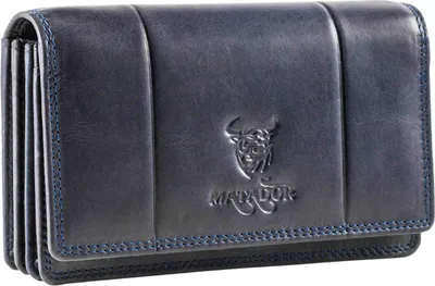Produktbild von MATADOR VENEDIG Leder Damen Langbörse Geldbörse RFID Navy Blau