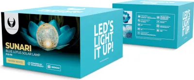 Productafbeelding van Zonne-energie lantaarn voor de tuin, LED, SUNARI FLS-70, blauwe lotusbloem, 3000K, 600mAh Ni-MH, langdurige lichtopbrengst