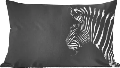 Produktbild von MuchoWow® Zierkissen Sofakissen Wohnzimmer Dekokissen 50x30 cm Zebra - Wilde Tiere - Schwarz - Wohnzimmerdekoration - Polster mit Photo