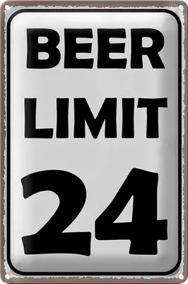Produktbild von Blechschild Spruch 20x30cm BEER Limit 24 Bier