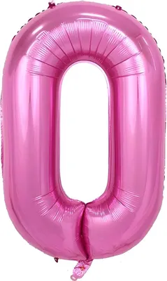 Produktbild von Folienballon Zahl 0, ca. 80 cm, pink, für Luftbefüllung