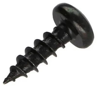 Produktbild von Spanplattenschrauben Rundkopf Pozi N°2 4X25 Stahl schwarz verzinkt