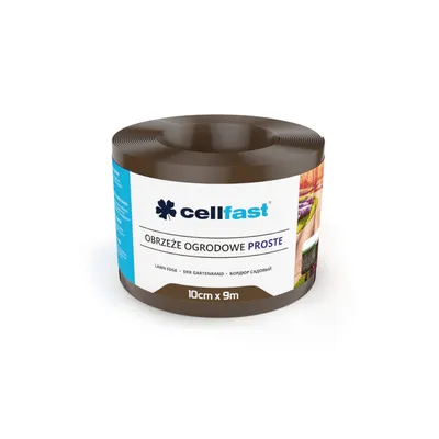 A roll of garden edging on a white background.