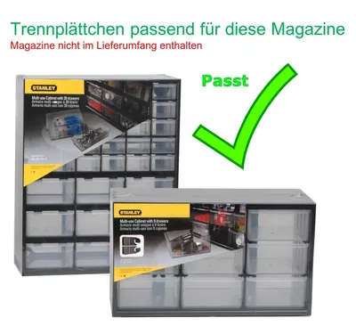 Produktbild von STANLEY Trennplättchen für Kleinteilemagazin passend für 1-93-978 / 981 Trennstege Lagersichtkasten 1-97-525
