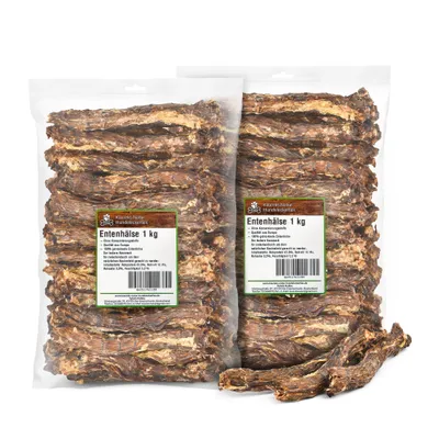 Produktbild von Kaureks Natur, Entenhälse 2 kg, wie Hühnerhälse, Kausnack, Hundefutter, Kauartikel, Herstellung in Deutschland