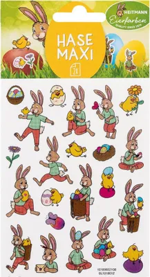 Produktbild von Oster Aufkleber Set Sticker Osterhase Maxi Ostereier verzieren bekleben 2 Bögen