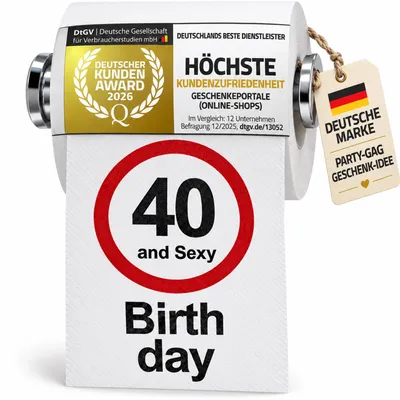 Produktbild von Fun Klopapier 40. Geburtstag - Bedrucktes Toilettenpapier als lustiges Geschenk zum 40. Ehrentag - Witziger Party Gag & Scherzartikel