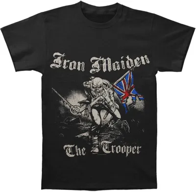 Productafbeelding van Iron Maiden - "Sketched Trooper" T-shirt voor heren/dames, uni model, RO916 (maat L) (zwart)