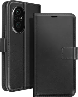Produktbild von Mayaxess, Honor 200 Wallet Case Standfunktion mit Handschlaufe, Schwarz