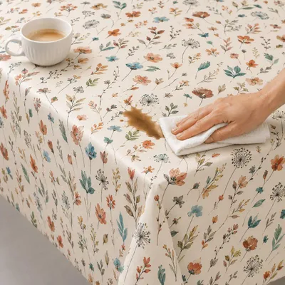 Produktbild von Wachstuchtischdecke Blumen Frühling Sommer abwischbar 140 x 220 - 36880-bunte Blumen