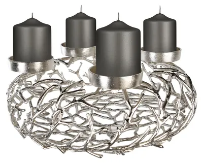 Obrázek produktu pro GILDE Svícen Adventní svícen Twigs antique-silver V. 20 cm,15800