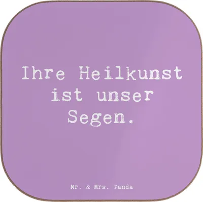Produktbild von Mr. & Mrs. Panda Untersetzer für Gläser Spruch Arzt Segen - Lavendeltraum - Geschenk, Bedanken, Holzuntersetzer, Freundschaft, Danke sagen, herzliche Dankesworte, Medizin