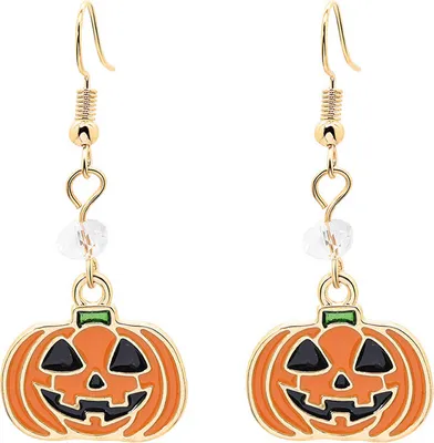 Produktbild von INF Halloween-Ohrringe mit Kürbis Gelb