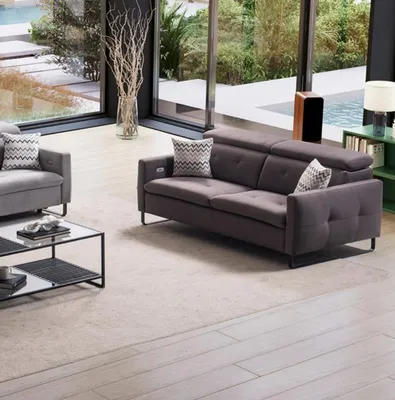 Produktbild von Sofa 3-Sitzer Wohnzimmer Modern Design Polster Möbel Grau Luxus Couch