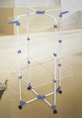 Produktbild von Gimi Turmwäscheständer Modular 3, weiß/blau, Wäscheständer