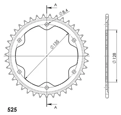 Immagine prodotto di Supersprox  In Acciaio Passo 525 -Z 38 Denti