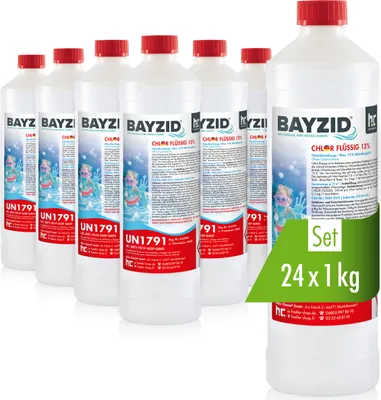 Produktbild von 24x1 kg BAYZID® Flüssigchlor 13% zur effektiven Pool Desinfektion