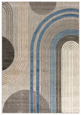 Zdjęcie produktu dla Mazovia Dywan Nowoczesny, Geometryczny - Fano Notte - grafitowy i szary, 250x350 cm, wodoodporny, do salonu