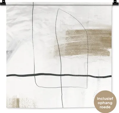 Produktbild von MuchoWow® Wandteppich Wandbehang Kunst - Minimalismus - Abstrakt 60x60 cm Tapisserie Dekoration Wandtuch - Dekorationen - Wand Decke