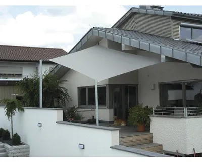Obrázok produktu pre Tieniaca plachta lichobežník PES 280 g/m², striebrosivá 250x350x300 cm