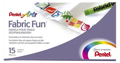 Obrázok produktu pre Pentel Fabric Fun textilné pastelky rôznych farieb 15 ks.