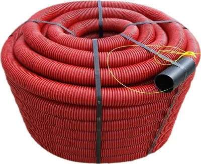 Produktbild von 40mm 25m 50m Unterirdisches Wellrohr Rot Leerrohr Elektrorohr Erde