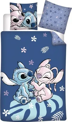Produktbild von Bettwäsche Stitch & Angel Leaf, wendbarer Bettbezug 140 x 200 cm + Kissenbezug 65 x 65 cm, PolyBaumwolle