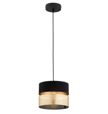 Produktbild von FKL DESIGN Home Deco Hängelampe Hängeleuchte Schwarz 1-flammig E27 Kunststoff Lampenshirm Lampe aus Serie N450 (Z1)