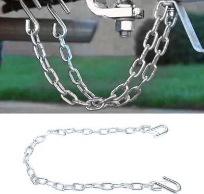 Produktbild von Anhänger-Sicherheitskette, hochfest, 1 m Länge mit S-Haken, 3500 lbs Kapazität, dehnungsbeständig, für Wohnmobile